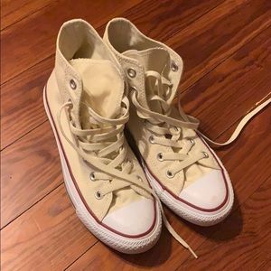 Converse hi tops pale yellow cream color size 7